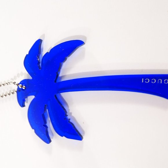Gucci Blue Lucite Palm Tree Keychain in bag - Picture 10 of 15